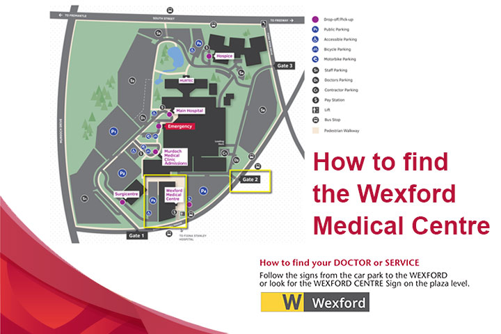 Map for the Wexford Centre on Murdoch Campus